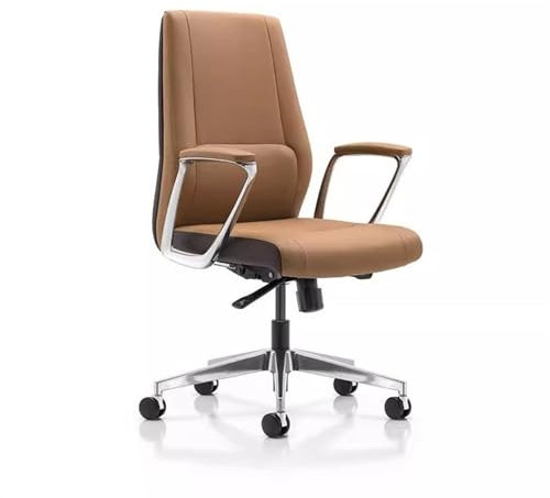 Xumh2024-3 Bürostuhl Ergonomischer Schreibtischstuhl Modische Büromöbel, Bürostuhl, luxuriöser moderner Arbeitsstuhl, luxuriöser Drehstuhl, anhebbarer Bürostuhl Lendenwirbelstütze(Bruin)