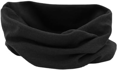 Engel Multitube, 100 % laine mérinos biologique, haramaki, chauffe-ventre, écharpe bouclée, jupe ou haut, Noir mélangé., taille unique