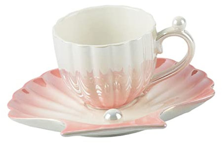 FUNOMOCYA Set Di Tazze E Piattini in Ceramica Tazza Da Caffè Con Piattino Tazza Da Bere Colazione O Tè Pomeridiano