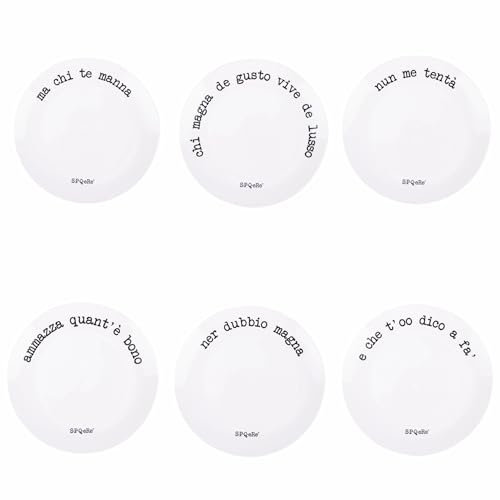 Villa d'Este Home Tivoli Set 6 Piatto frutta 19 cm in porcellana, S.P.Q.eRe