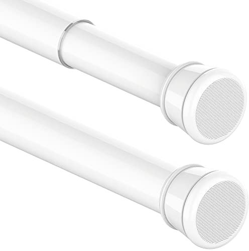 Aiitomg 1Stück Gardinenstange Ohne Bohren Duschvorhangstange Teleskopstange für Schränke, Badezimmer, Kleiderschrank 115-255CM(1Stück) Weiß(Durchmesser 25mm)