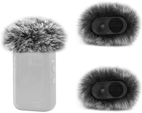 AUEFUDQ 2 Pièces Bonnette Micro Anti Vent Compatible avec DJI Mic 2 Lavalier sans Fil et OSMO Pocket 3 Créateur, Mousse Micro en Fourrure Filtre Anti Pop Professionel Adapté à DJI Mic 2