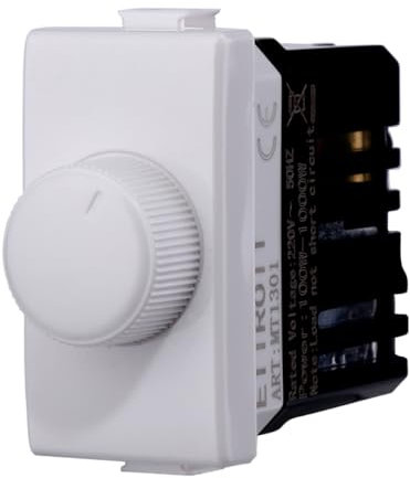 Moduli Bianchi, Compatibile Con Bticino Matix, interruttori, pulsanti, deviatori, dimmer, sensori, PIR, buzzer, Per Placche originali e compatibili (1x, dimmer)