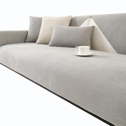 SWJ-swjssb Couch Überzug Kordstoff Für 1 2 3 4 Sitzer L U Form Sofa Bezug Cover, Sofa-Schutzhülle Ecksofa Sofahusse Neue Universelle rutschfeste Sofa Überwurf(Light Grey,70x150 cm(1pc))