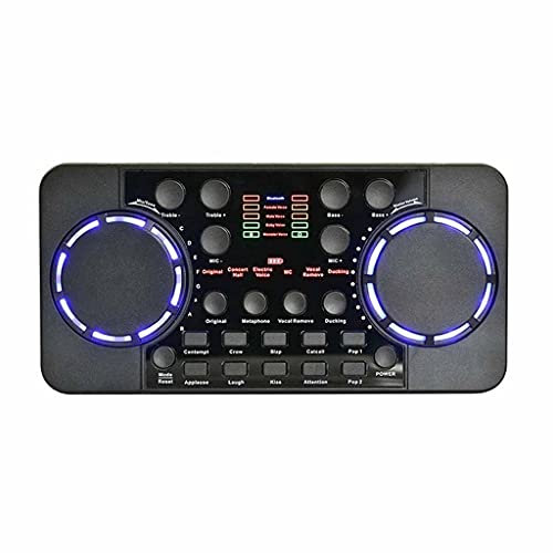 IUBGFTO Carte Son 10 Effets sonores Réduction du Bruit O Mixeurs Casque Micro Contrôle Vocal pour téléphone PC
