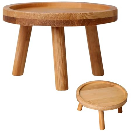 Stgbcst Taburete para plantas de madera, taburete para exteriores, soporte para flores de madera, soporte de flores rústico para interiores y exteriores, soporte estable para plantas suculentas y