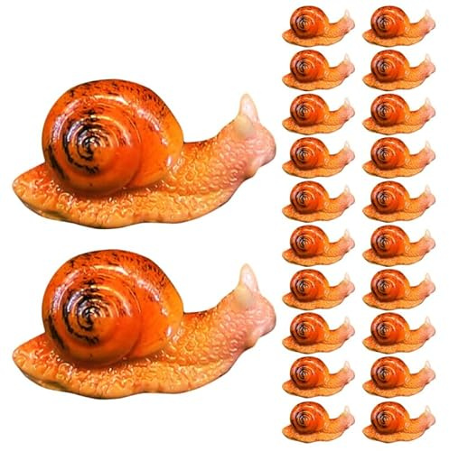 Yardwe 25 Mini-Schneckenfiguren Aus Harz Für Garten Und Balkon Garten-Dekoration Sukkulenten Ornament Mikrolandschaft Deko