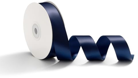 AOKSUNOVA Geschenkband Satinband Hochzeit Dekoband Schleifenband Dunkelblau | Edles Satin Geschenkband für Hochzeit, Geschenkverpackung und Dekoration,Glänzendes Schleifenband mit Weicher Stoffstruktur