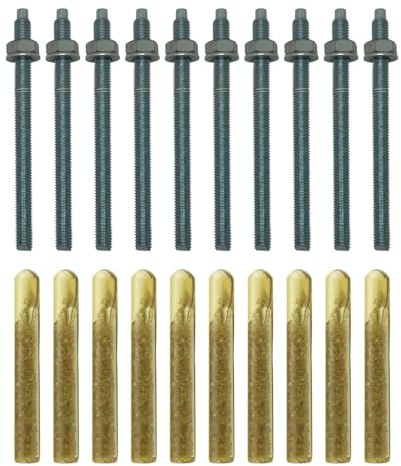 BATIFIX Verbundanker Set 10 Stück, Patrone + Ankerstange - Edelstahl A4 oder verzinkt I Styrolfrei Option 1 I Schwerlast-Anker I Schwerlast-dübel I Gewinde (Verzinkter Stahl, M10 x 190)