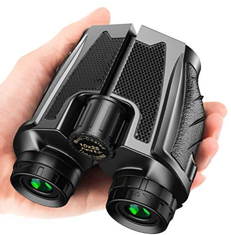 ZJFHEYUO Binocolo Professionale 10X25 con Prisma, Zoom ad Alta Potenza, telescopio Portatile da Caccia per Sport e Viaggi