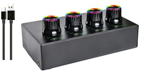 Asukohu Amplificateur de casque 4 canaux Répartiteur de casque portable avec sortie basse commande avec bouton de commande pour l'amplificateur de casque portable de studio scène