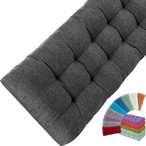 8CM Grueso Cojin para Banco Exterior/Interior/Jardin/Zapatero Antideslizante 120x40,100x50,80x40,100x40 - 2/3/4 plazas Cojín de Asiento para Terraza Balcón Palet Comedor Columpios(Color 1,90x30cm)