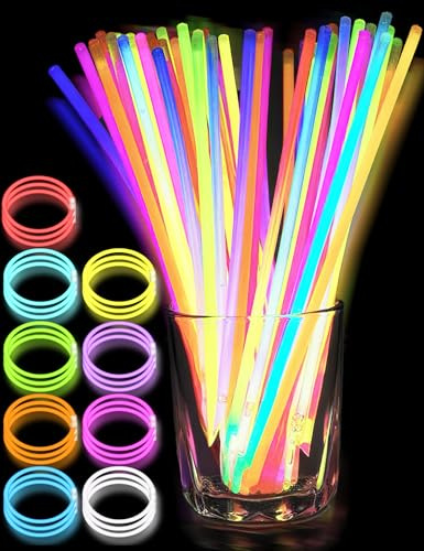Glow Sticks for Kids Adults 100 Pcs Premium Party Pack Glow in The Dark