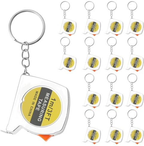 Wanjorlay 15 Mini-Mètres Rubans Rétractables, Porte-Clés, 1 M/3 Pi, Échelle Métrique/Pouce, à Mesurer Flexible