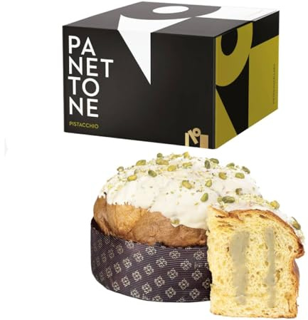 Pietro Macellaro, Panettone Artigianale Con Crema Ganache Al Pistacchio, 1 Kg, Cilento, Dolce Tipico Natale