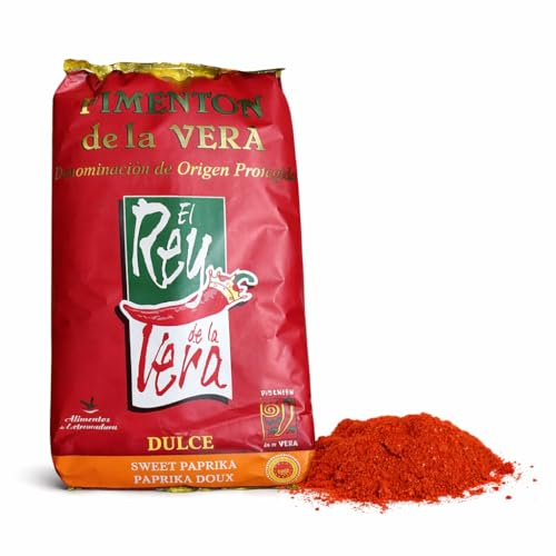 1 Kilo - Pimentón de la Vera Dulce D.O.P. – El Rey de la Vera (SANMEL) Pimientos Rojos Secados en Horno de Leña – Molienda Tradicional – Sabor Ahumado Gourmet de Extremadura