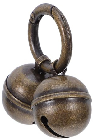 LOORGVEL Kupfer Haustierglocke mit Knopfverschluss Extra Lautes Messing Glöckchen für Hunde und Outdoor Anhänger für Kleine und Mittelgroße Tiere
