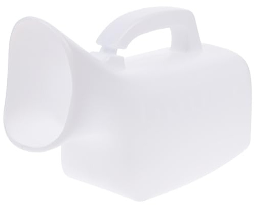 ibasenice Ladies Urinal White Portable Sealing Lid Design Urine Bottles for Women Plastic Urinal Bottle Travel Outdoor Use Bedridden Patients