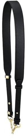 Leather Bag Strap Wide Leather Wide Bag Cross Pattern Black Ostrich Adjustable Shoulder Cross-Body Strap Accessory(Black 2,Silver Hanger)