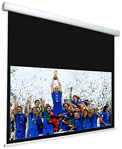 Schermo Proiezione con bordi motorizzato 190x107cm 16:9, Telo da Videoproiettore a Motore 200 x 162cm “Energy” ottimo per ogni Proiettore 100% Professionale di Qualità Superiore HD!