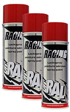 3X KWASNY 288 128 Auto-K Racing Lackspray RAL 3002 Karminrot 400ml