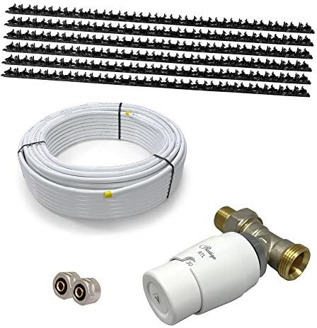 HoWaTech CLAMP Warmwasser Flächenheizung Komplettset RTL, Heizfläche:10.00m²