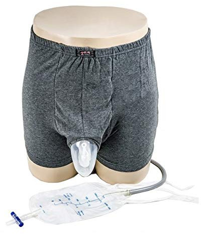 GHzzY Urinal Masculin - Urinoir pour Homme Portable avec Ceinture élastique et Deux Sacs de Collecte d'urine de 500 ML - Collecteur d'urine réutilisable(Couleur aléatoire),L