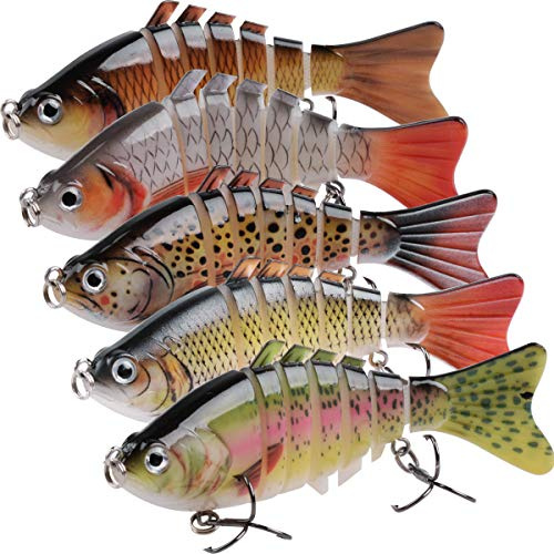 OROOTL Angelköder Wobbler Set Hecht Köder Swimbait mit 2 Drillingshaken Forellenköder Angelboxen Kunstköder Set Bass Köder Angelgerät