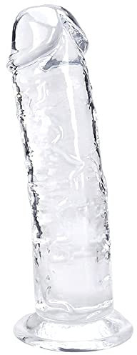 Realistas Consolador grande transparente de 25 x 5 cm, seguro para el cuerpo, diseñado para mujeres. Este dildo realista permite un juego de manos libres tanto para mujeres como para hombres