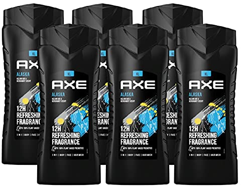 AXE 3-in-1 Duschgel & Shampoo Alaska XL für langanhaltende Frische und Duft im 6er Pack, Herren Men Showergel für Body Face Hair Wash, Shower Gel dermatologisch getestet