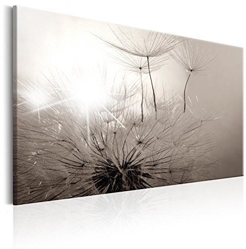 murando - Wandbilder Pusteblume 60x40 cm Leinwandbild 1 tlg Kunstdruck modern Wanbilder XXL Wanddekoration Design Wand Bild Blumen grau Blitz b-B-0241-b-a