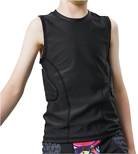 Gepolstertes Fußballtrikot für Jugendliche, Rippenschutz, Kinder-Kompressionsshirt mit Pads, Basketball-Schutzausrüstung, Rugby-Tanktop