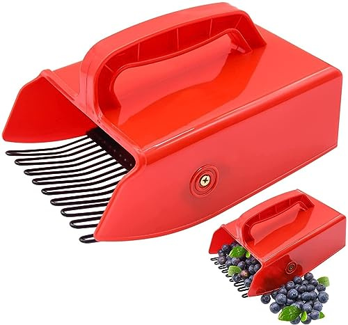 EHOTER Beerenpflücker Beerenkamm Blaubeerpflücker Schaufel Werkzeug zum Pflücken von Himbeeren Brombeeren Heidelbeeren und Johannisbeeren Kunststoff und Metall Kamm Beerenpflücker (1)