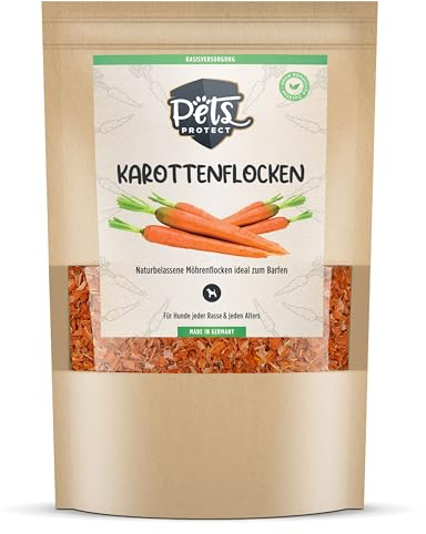 Pets Protect Morotflingor för hundar 1 kg | 100 % naturlig mat för Barf | Livsmedelskvalitet utan konstgjorda tillsatser, spannmål och gluten| Tysk tillverkning