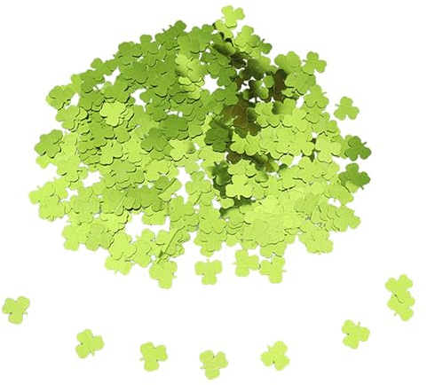 GoldRock Kleeblatt Deko Glücksklee Konfetti Grün,400 Stk Kleeblatt Glücksbringer Streudeko,Tischdeko Geburtstag,Silvester Deko 2025,St Patricks Day Deko Confetti,Glücksbringer Kleeblatt Glückssteine
