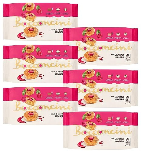 MATILDE VICENZI Bocconcini - Galletas de mantequilla con crema de frambuesa 90g (Bocconcini, x6)