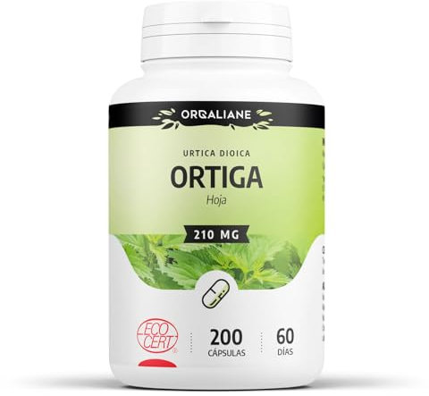 Ortiga Orgánica Hojas - 630 mg/día - 200 cápsulas | Premium, Sin Aditivos & Formato Ahorro