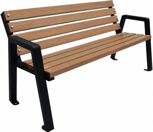 Primario Grande Gartenbank Wetterfest Holz 150cm - Holzbank Outdoor Pulverbeschichtet - Parkbank aus Skandinavische Fichte - Geschliffene Bretter - Bank mit Solider Rahmen (Moderno, Braun)