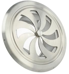 MS Beschläge Rejilla de ventilación de acero inoxidable regulable, rejilla de ventilación, rejilla de conexión, rejilla de conexión exterior, rejilla de protección contra insectos (tamaño de conexión