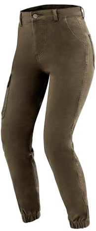 OZONE MOTO Jane Lady Motorradjeans Damen | Aramidfaser Futter | Knieprotektoren Stufe 2 | Taschen für Hüft und Steißbeinprotektoren | Cargotasche | Jogger Fit