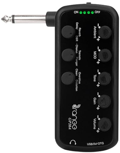 LYEAA Tragbarer Gitarren-/Bass-Kopfhörer-Verstärker mit USB, Multi-Effekte & Aufnahme, kompakter Plug-in-Verstärker