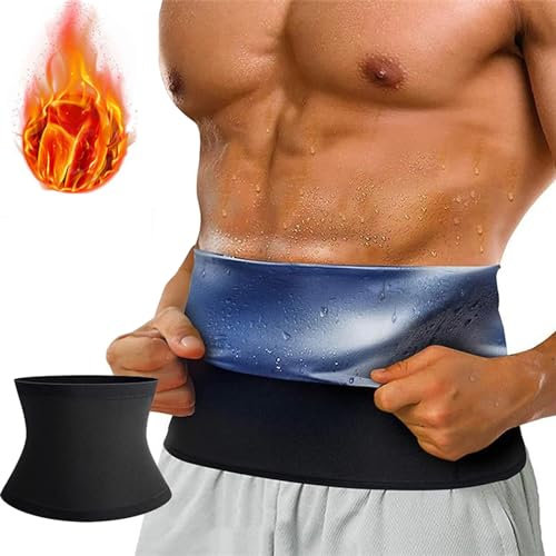 Weyot Waist Trainer Herren Zum Abnehmen, Bauchweggürtel Schwitzgürtel, Taillenformer Zur Fettverbrennung Bauchkontrolle, Taille Trimmer Gürtel,S/M,Blue