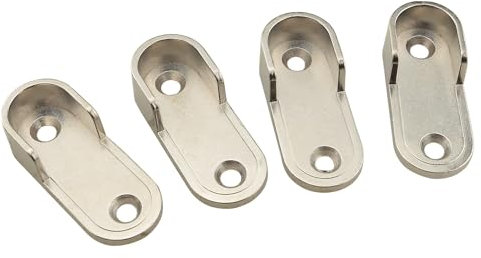 ZCZQC 4 Set Flanschsockel Kleiderhaken Verdickter Schrank Kleiderschrank Befestigung Zubehör Kleiderstange Halterung Klemme 18 x 35 mm Aluminium Holz Edelstahl Halterungen Oval Kleiderschrank Stange