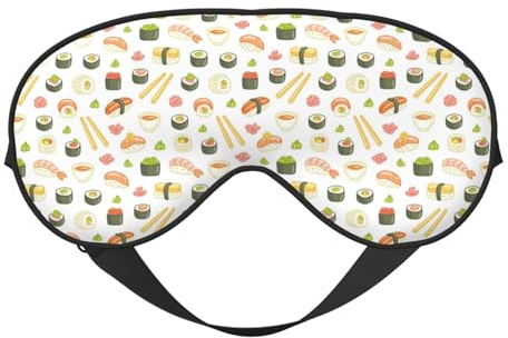 Schlafmaske, Augenmasken für Schlaf, Schlafmasken für Frauen und Männer, Verdunkelungs-Augenabdeckungen für Reisen/Schlafen, Sushi und Rollen-Augenmaske