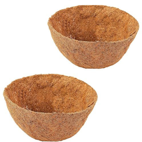 2 Stück Kokosfaser-Auskleidung, Kokoseinlage,Runde Kokosfaser-Auskleidung | Ersatz-Pflanzkorb-Einlagen, Ersatzeinlage Hanging Basket Kokosmatte für Blumentöpfe Garten Veranda Balkon