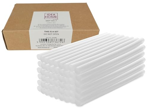 IDEA HOME Barras de Pegamento Caliente 11mm x 200mm - Transparente, Universal Palos de Pegamento Termofusible para Pistola de Pegamento Caliente Ideal para Bricolaje, Manualidades, Ocio, 50 Piezas