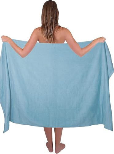 Textile Do Extra Large Super Jumbo Bath Sheet Towel 100% Egyptian Cotton XL Bath Sheets(100 x 200 cm-600 GSM) (Sky Blue)