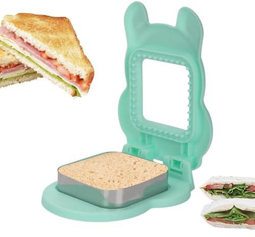 Krujecnt Sandwich Cutters for Kids, Sandwich Cutter and Sealer, Sandwich Shape Cutters, Bread Crust Cutters, Homemade Square Pocket Sandwich Maker for bentou Lunch Box