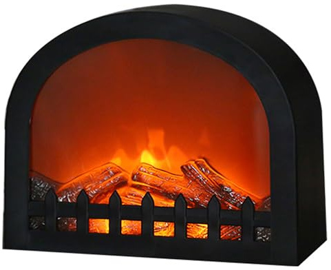 WowWarm Fireplace Lanterns Decorative, Small Fake Fireplace for Indoor/Outdoor, Flame Effect LED Lamp, Battery Operated/USB (No Heater Function)