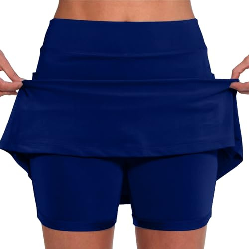 Rock Mit Hose Drunter Kurz 2 In 1 Shorts Rock Farbverlauf Druck Tennis Rock Mit Short Integriert Sportrock Laufrock Running Wandern Laufen Hosenrock Golfrock Tennisrock Damen Mit Hose